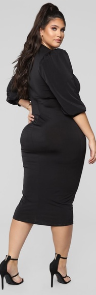 Black Midi Dress - Picture 2 of 8